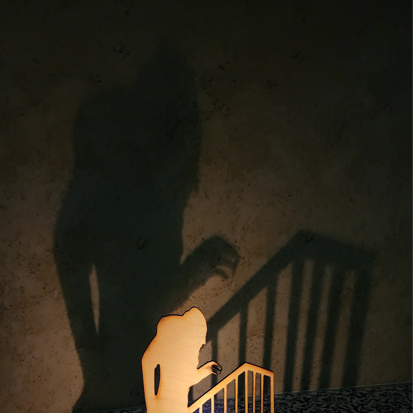 Nosferatu LED Tealight Holder, Nosferatu Shadow Caster for Halloween Gift, Spooky Halloween Shadow Art