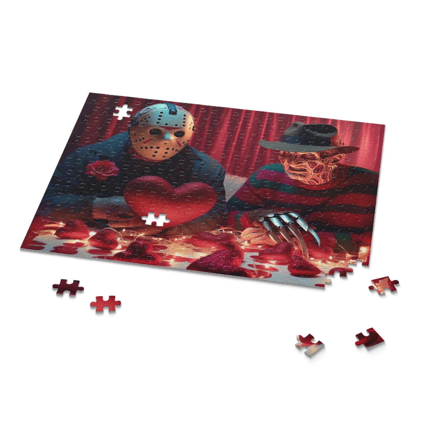 Horror Bloody Valentine Puzzle (120, 252, 500-Piece), Horror Icon, Freddy, Jason, Love, Horror gift idea