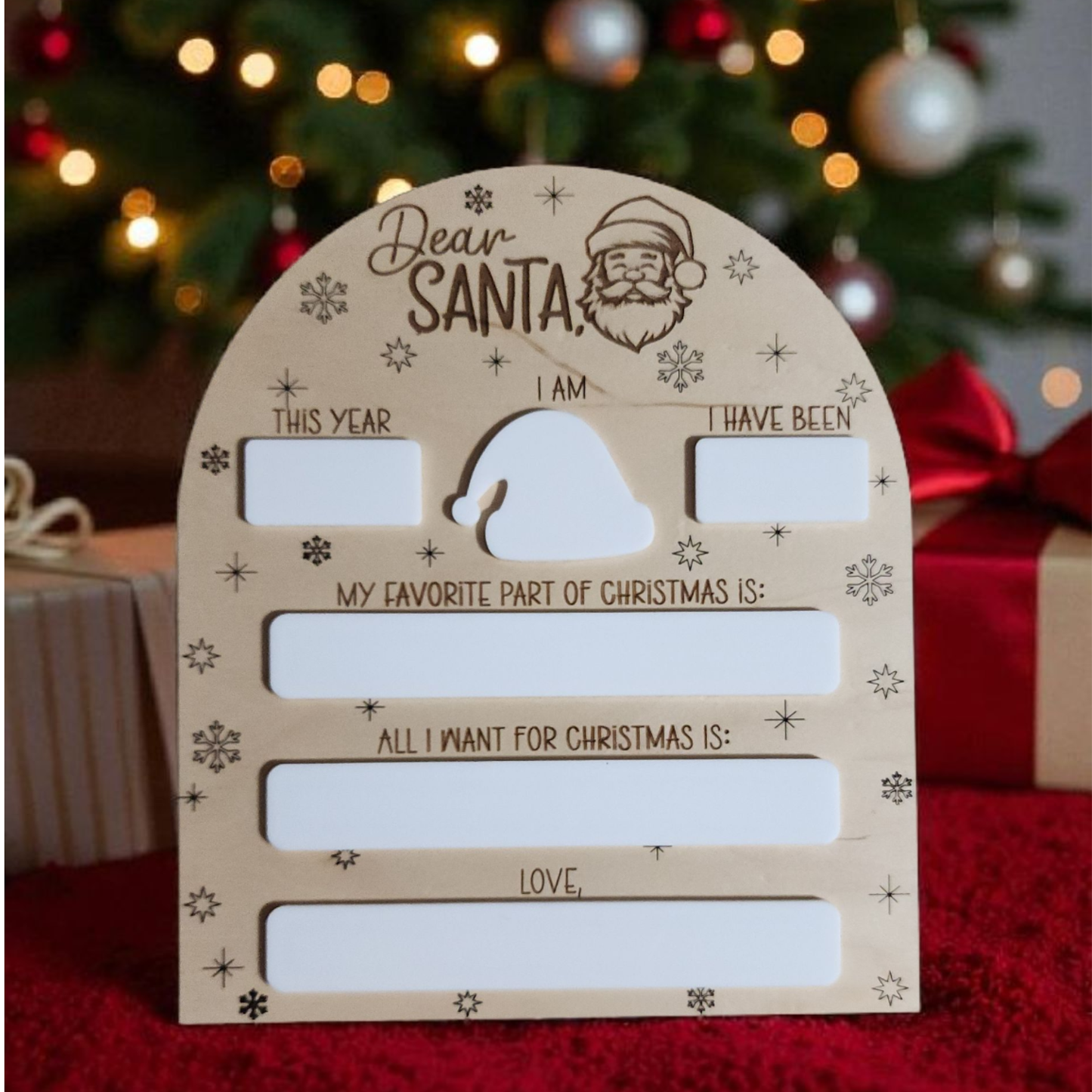 Interactive Christmas Milestone Tracker Wood and Dry Erase