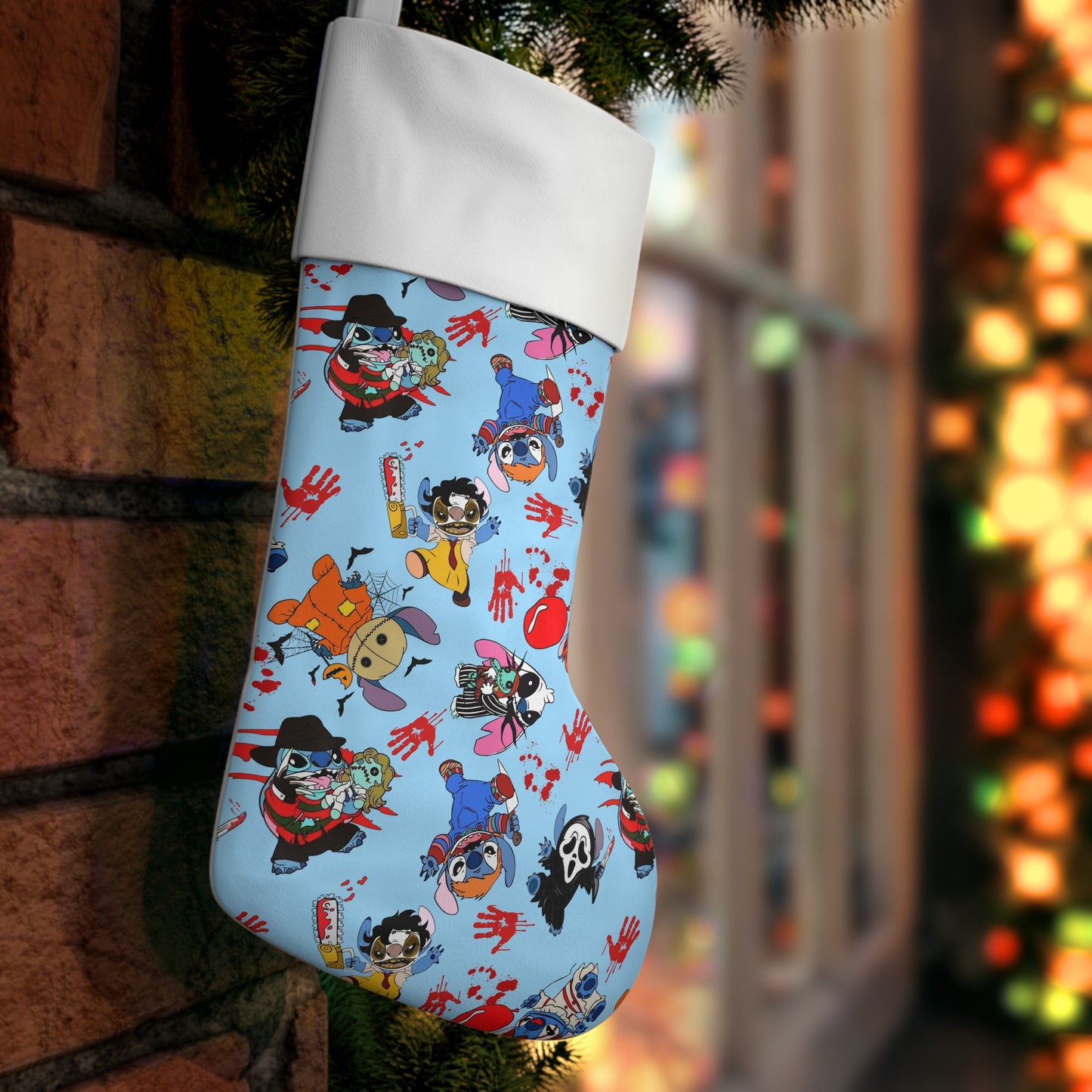 Stitch Horror Characters Holiday Stocking - Christmas Stocking