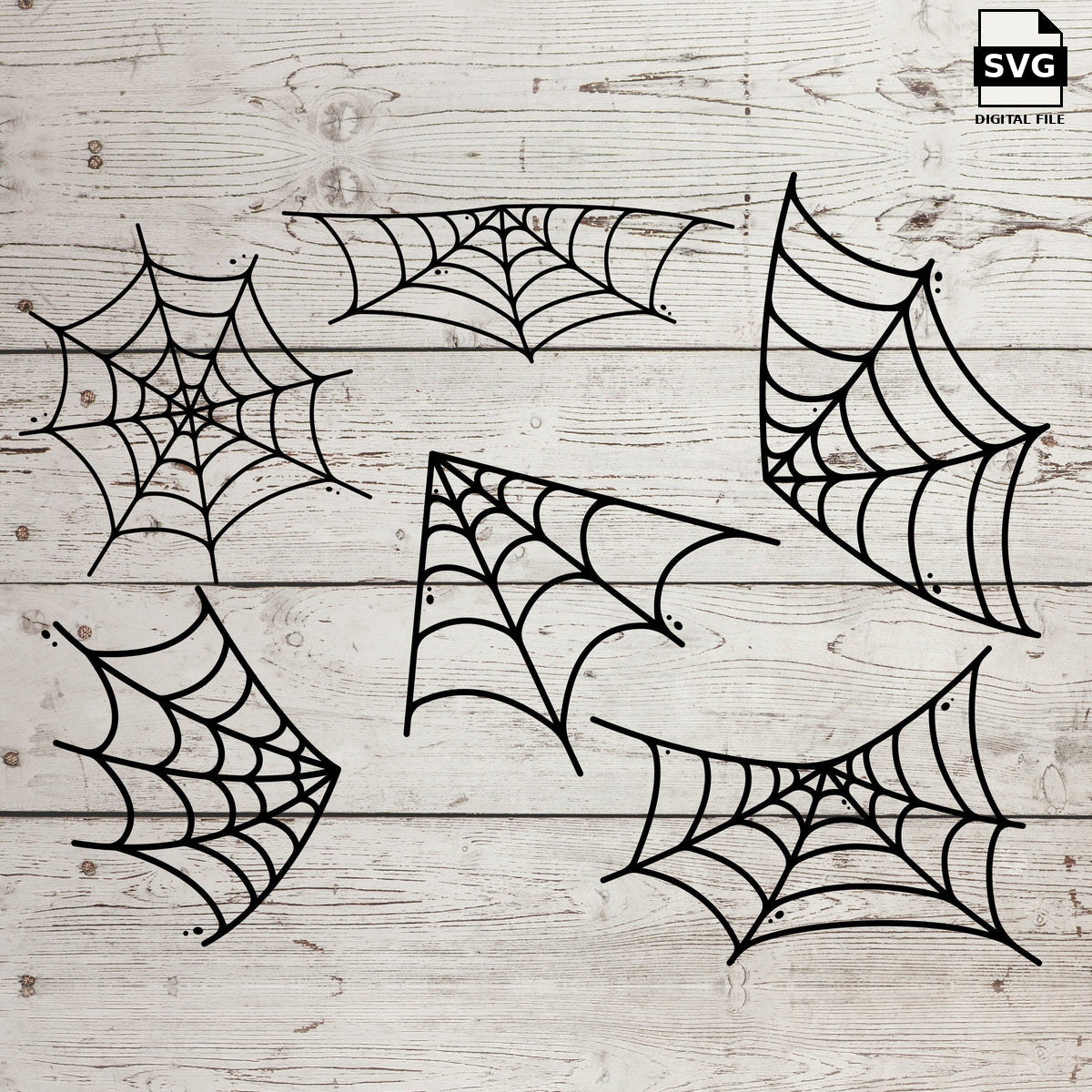 Spider web bundle. SVG digital download preview.