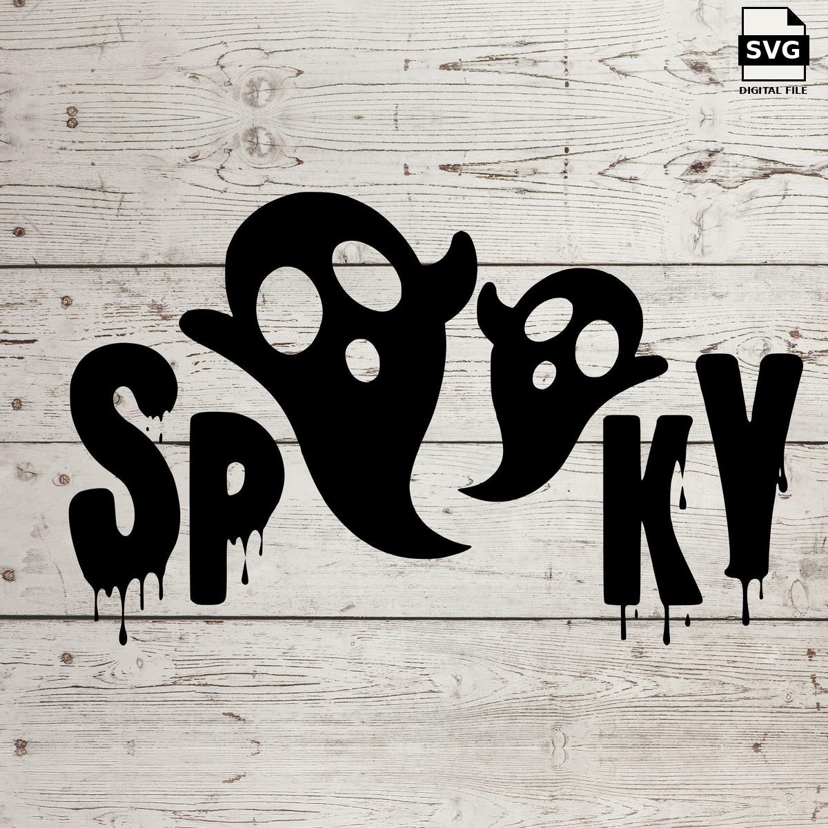 Spooky ghost. SVG digital download preview.
