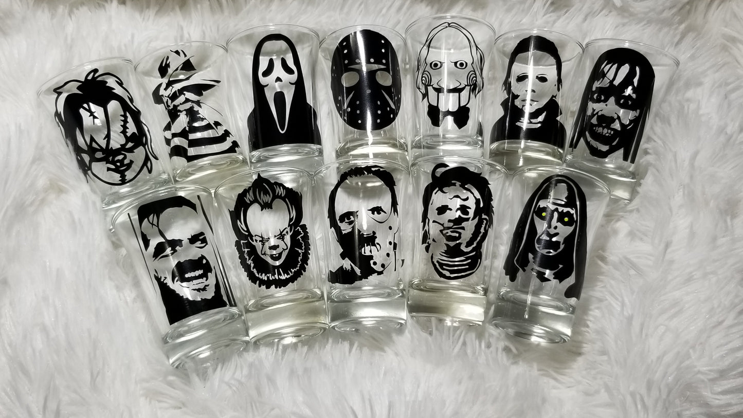 set of 12 movie monsters shot glasses!