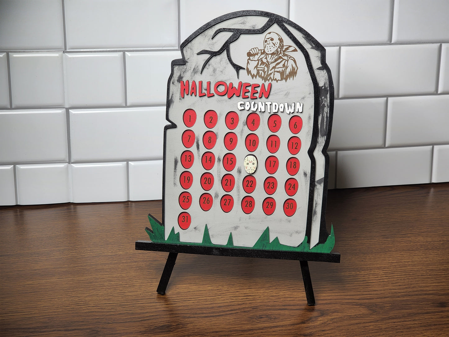 Halloween Jason Tombstone Countdown