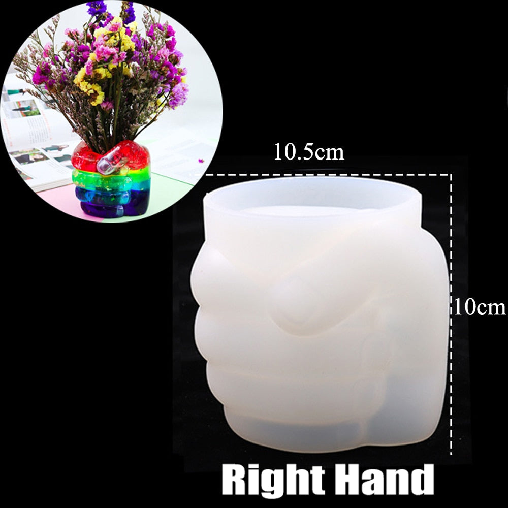 Two-hand Model Hand Storage Dish Ashtray Mirror Silicone Mold For DIY Crystal Epoxy Resin Home Decoration Handmade Concrete Mold