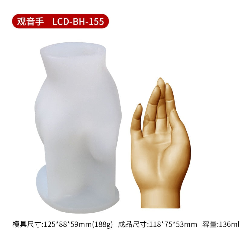 Two-hand Model Hand Storage Dish Ashtray Mirror Silicone Mold For DIY Crystal Epoxy Resin Home Decoration Handmade Concrete Mold