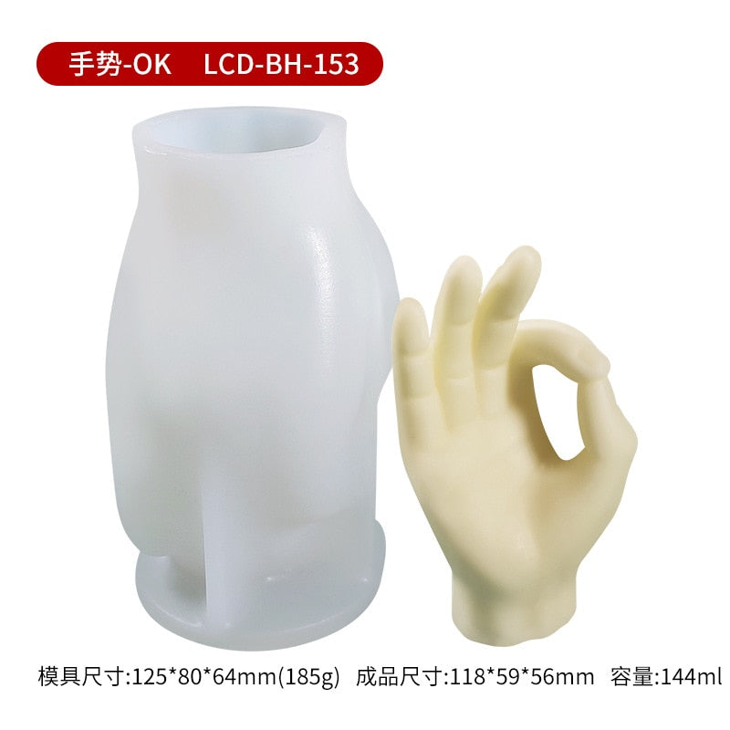 Two-hand Model Hand Storage Dish Ashtray Mirror Silicone Mold For DIY Crystal Epoxy Resin Home Decoration Handmade Concrete Mold