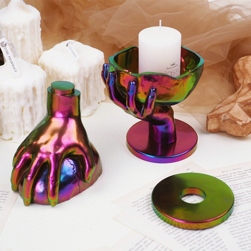 Two-hand Model Hand Storage Dish Ashtray Mirror Silicone Mold For DIY Crystal Epoxy Resin Home Decoration Handmade Concrete Mold