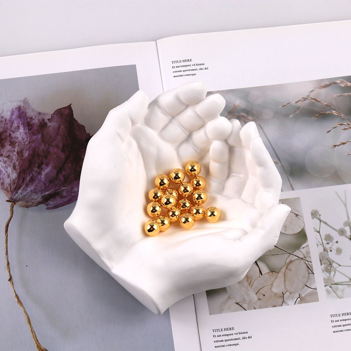 Two-hand Model Hand Storage Dish Ashtray Mirror Silicone Mold For DIY Crystal Epoxy Resin Home Decoration Handmade Concrete Mold