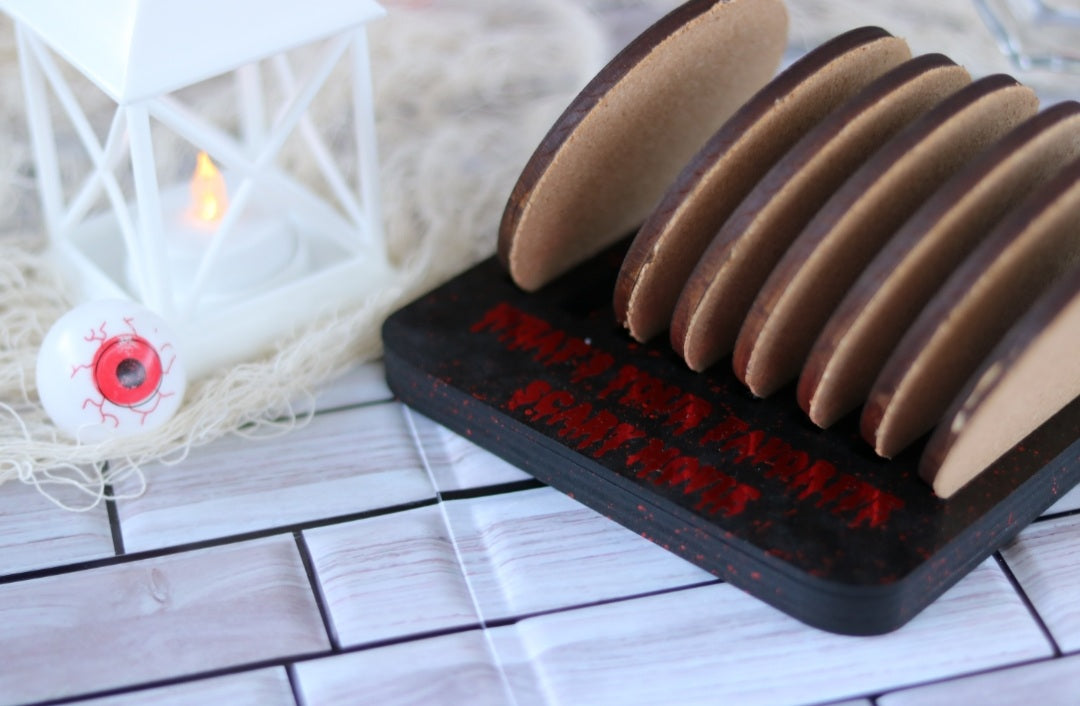 Engraved Wooden Horror Coaster Set