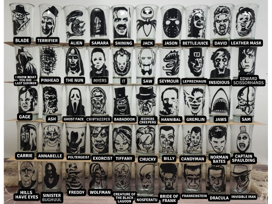 Horror Character Black Slate Coaster