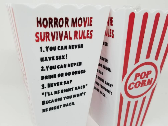 Personalized Popcorn Horror Movie Container