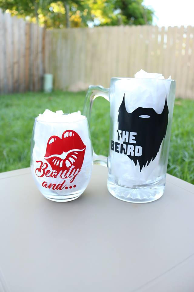 Beauty and The Beast (beard), Couple gift, matching cups, Gift for her, His and her gift - CCCreationz