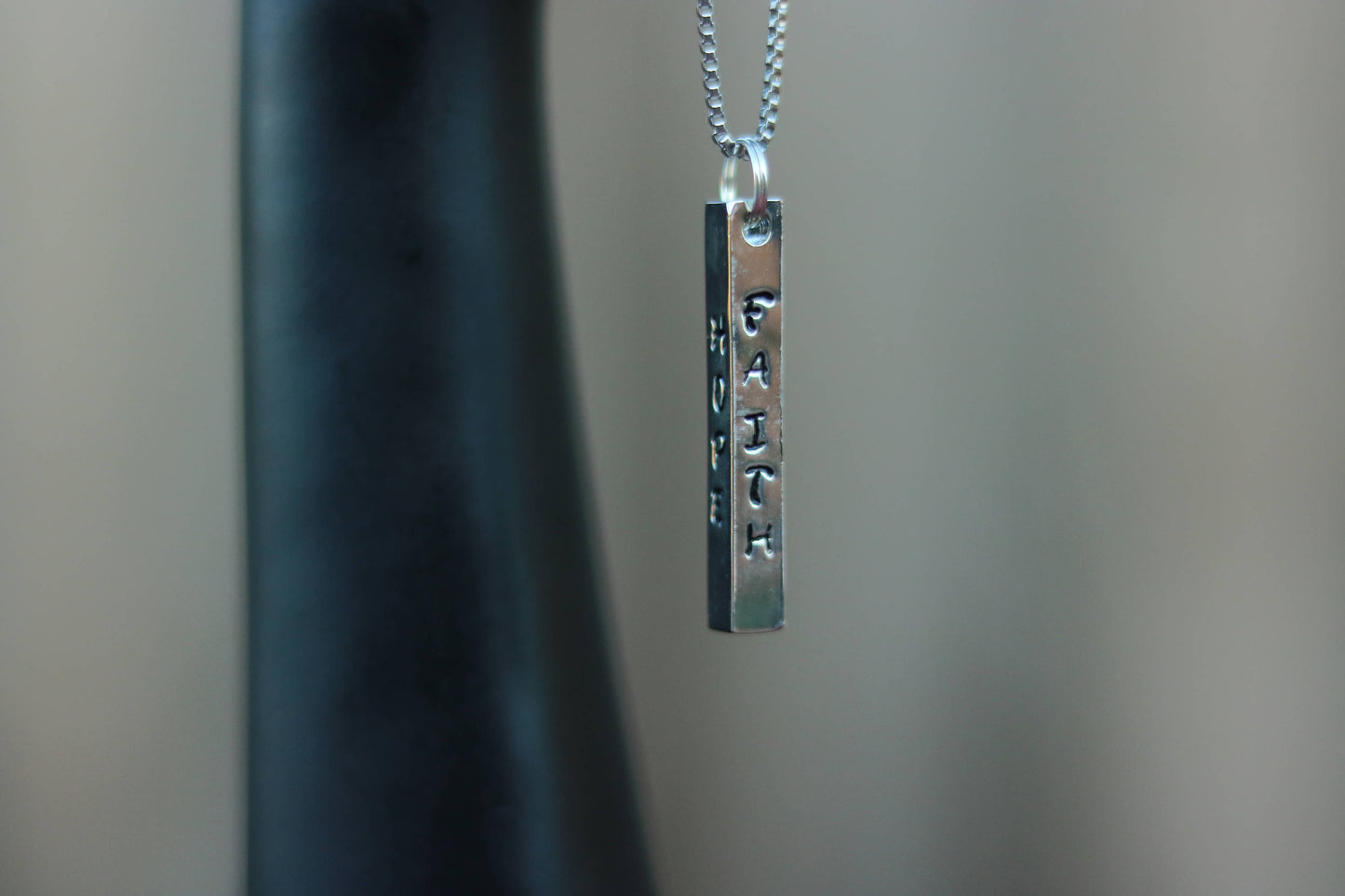 Bar Necklace 4 sided bar necklace Personalized necklace Initial necklace Name necklace - CCCreationz