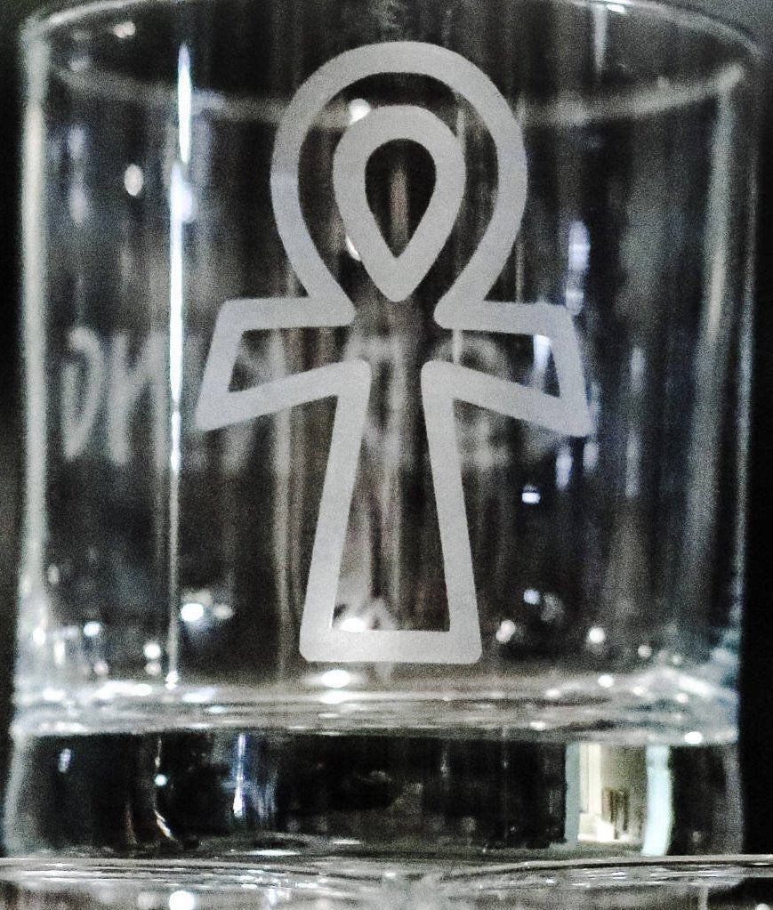 Egyptian Etched Glasses, Egyptian Scarab, Pharaoh, King, Eye of Horus, Ankh, Pyramid, Eye of Ra - CCCreationz