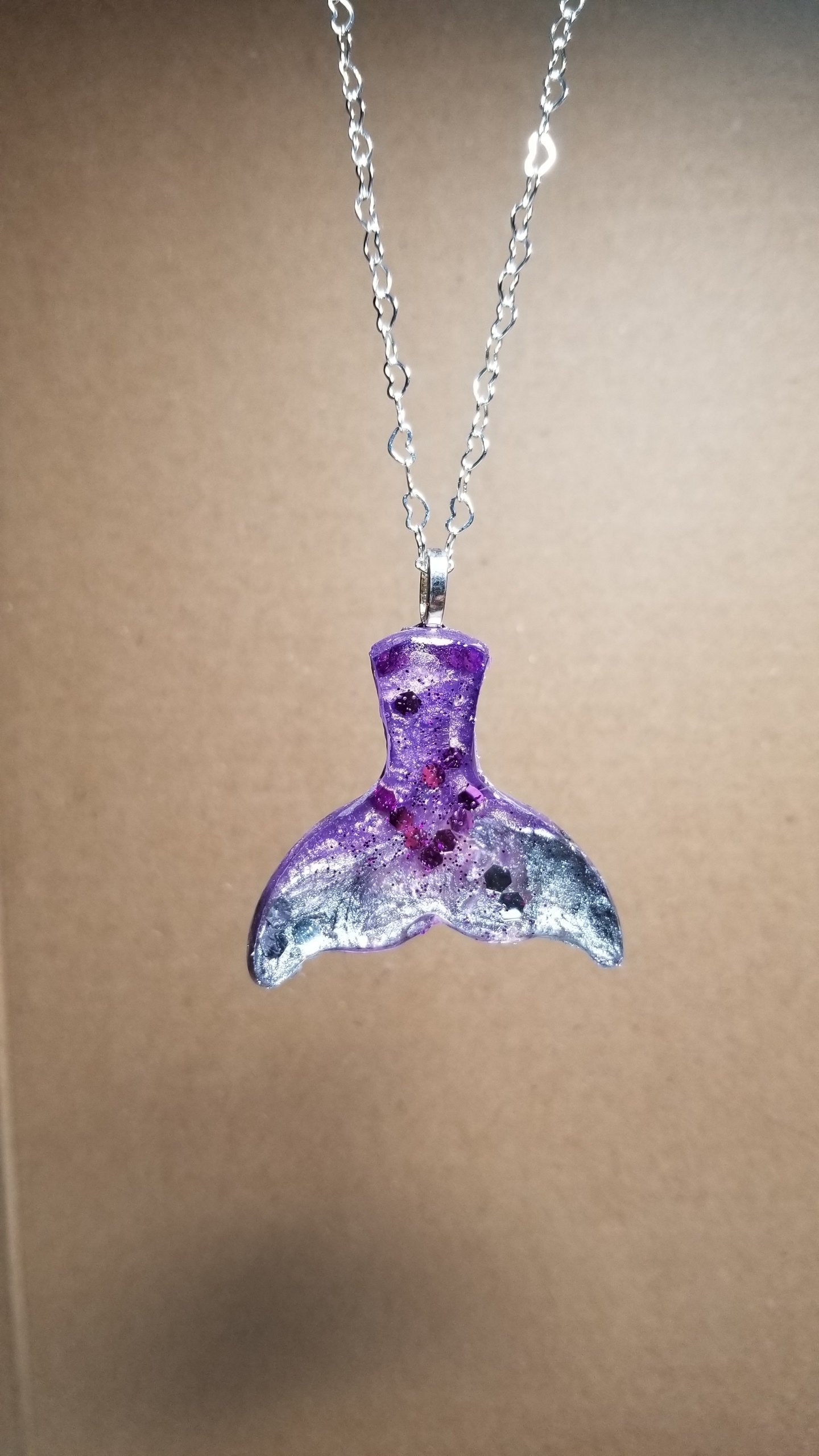 Mermaid tail Pendant, Resin Pendant, handmade Jewelry, purple Pendant - CCCreationz