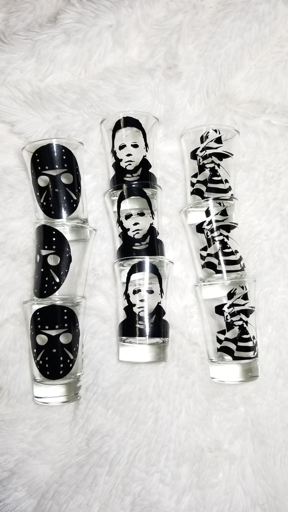 Freddy, Jason & Michael Myers Shot Glass Set – 3-Piece Horror Barware — Glassware photo 5