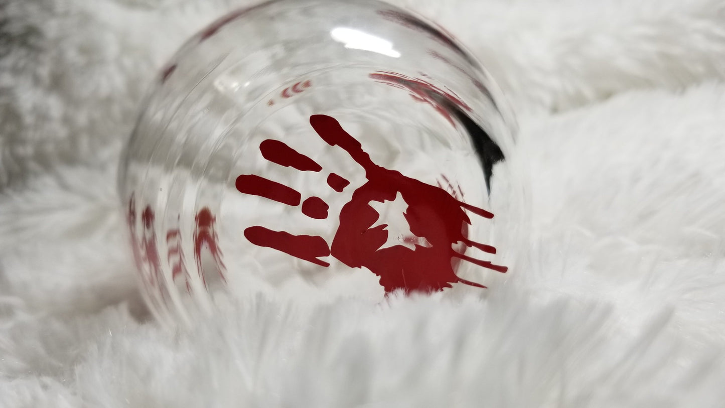 Prank Wine Glass, Cockroach, Bloody hands, Horror wine glass, Prank Gift, Halloween Wine Glass - CCCreationz