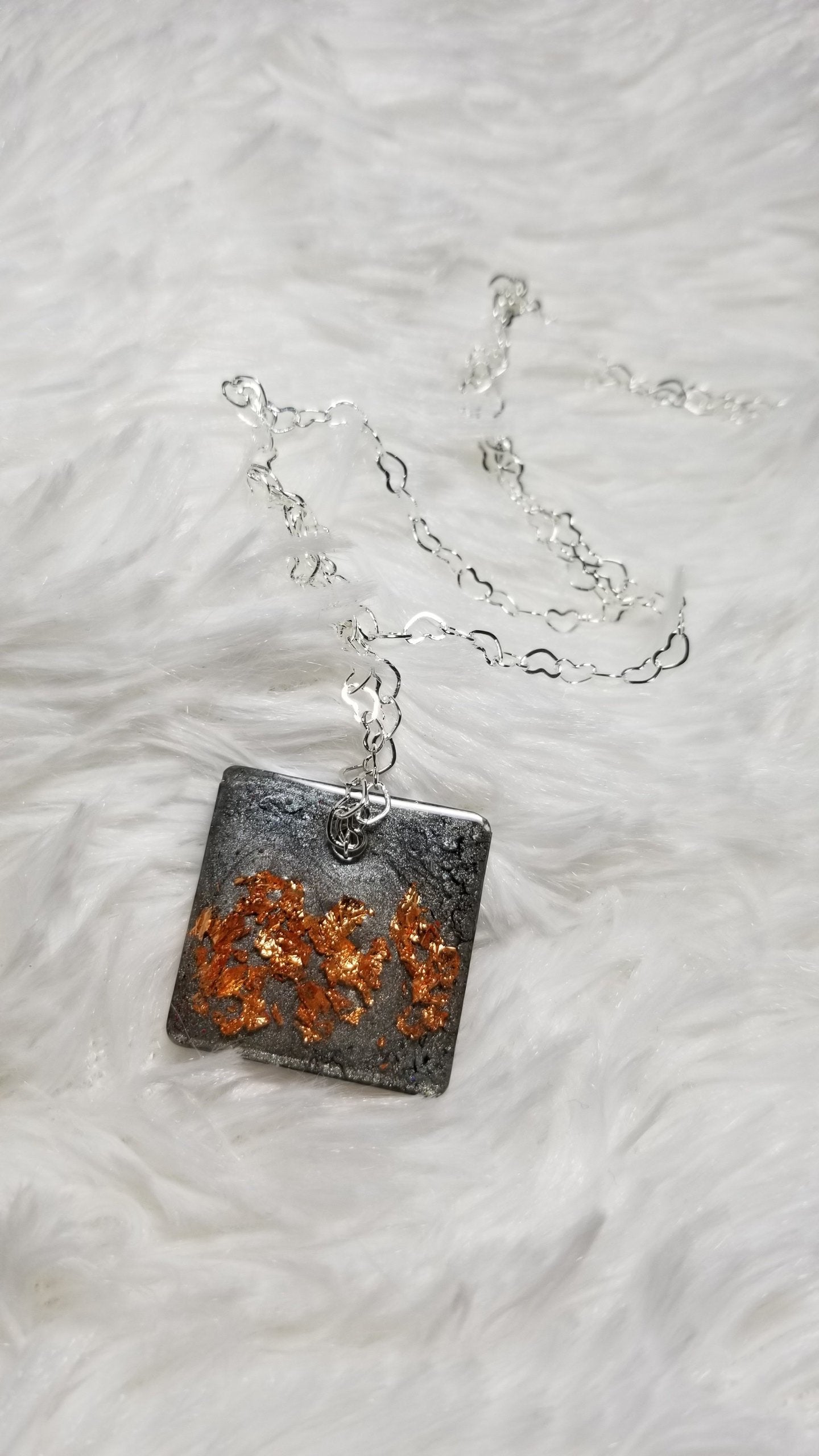 Resin Pendant, Bridal Jewelry, Bridesmaid Gift, Copper Pendant, Wedding gift, Necklace - CCCreationz