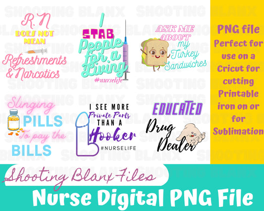 Nurse PNG files for sublimation or for creating printable art, Nurse, Nursing, Nurse Life, transparent