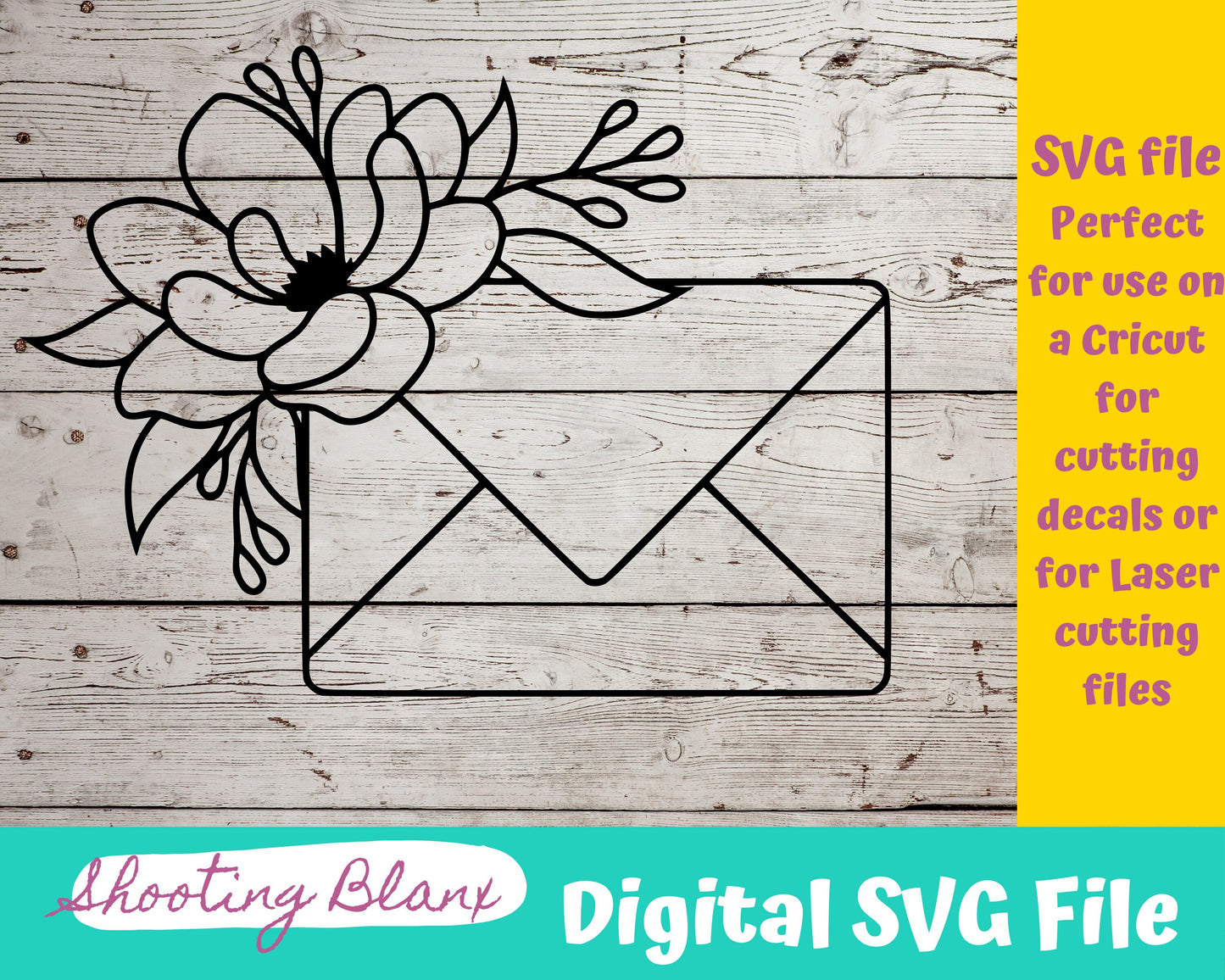 Flower Envelopes SVG bundle file perfect for Cricut, Cameo, or Silhouette also engraving Glowforge, baby shower, love, sign