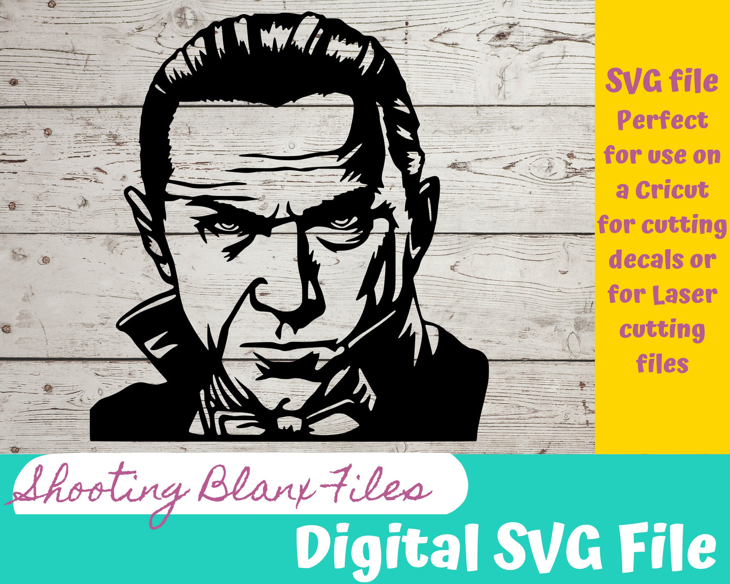 Dracula Classic Horror SVG files perfect for Cricut, Cameo, or Silhouette also for laser cutting Glowforge vampire