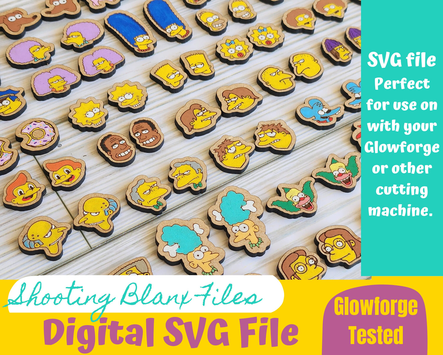 Cartoon Family Earrings SVG Bundle / clown/ Bart/ Homer/ Funny/ TV series Stud earrings/ Laser file/ Digital file/ Glowforge