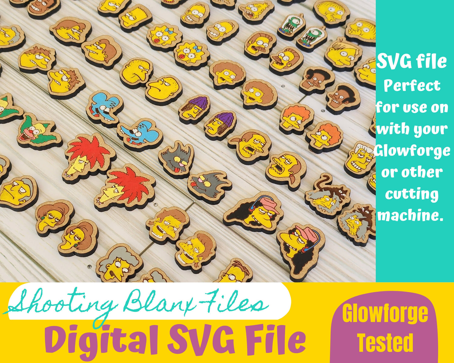 Cartoon Family Earrings SVG Bundle / clown/ Bart/ Homer/ Funny/ TV series Stud earrings/ Laser file/ Digital file/ Glowforge