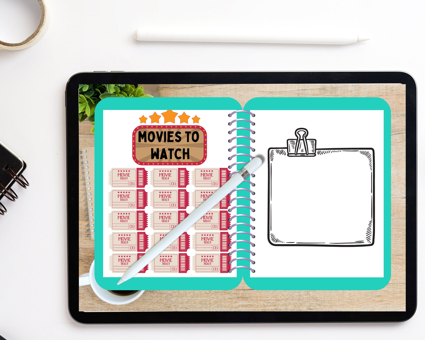 Movie Journal 6 Different Template/ Movie tracker / Digital Tracker / Bujo / Journal / Digital template / Journal Page layout