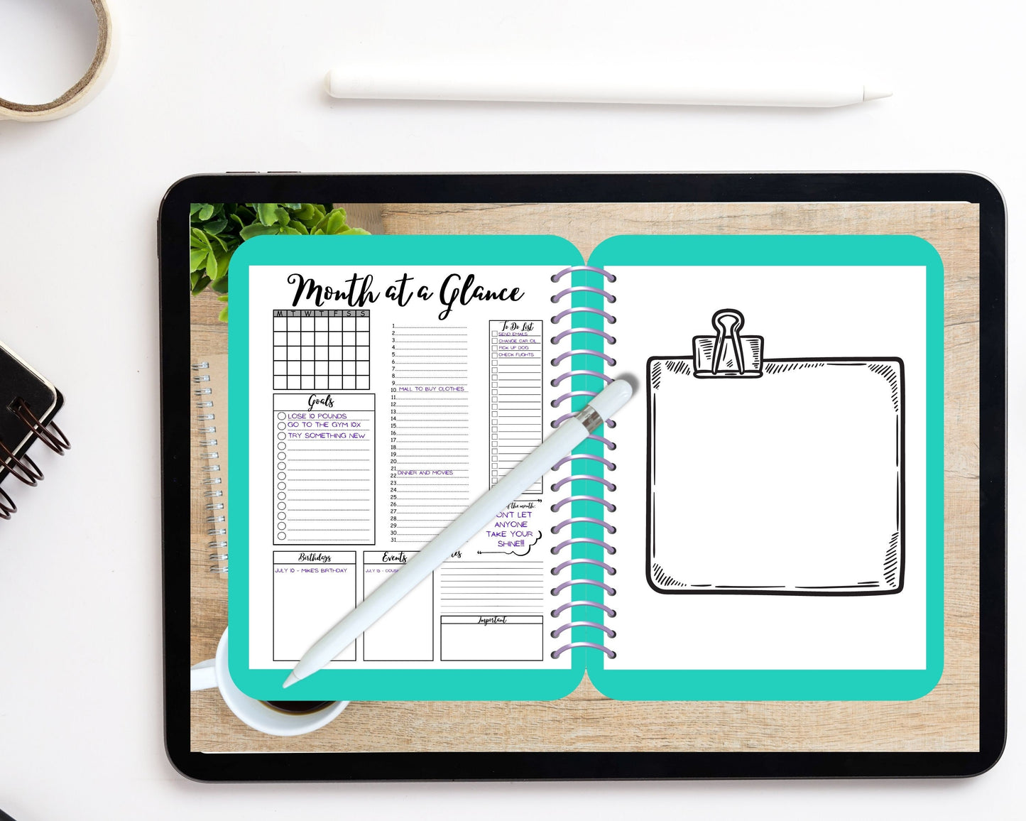 Month at a Glance, Monthly Planner, Monthly Goals, 2023 Calendar, Happy planner, Monthly Overview, Monthly Tracker,Journal