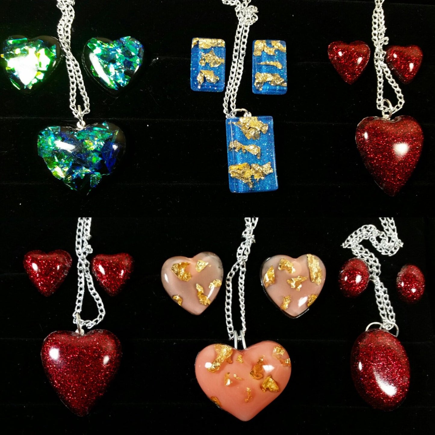 Heart Necklace, Valentines Gift, Wedding Gift, Bridesmaid Gift, Heart Jewelry set, Mermaid Jewelry - CCCreationz