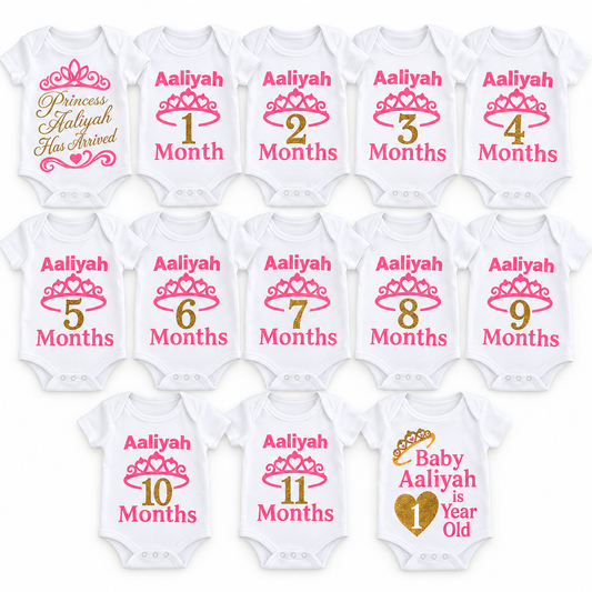 Personalized Baby Milestone Onesie Set — Apparel photo 1
