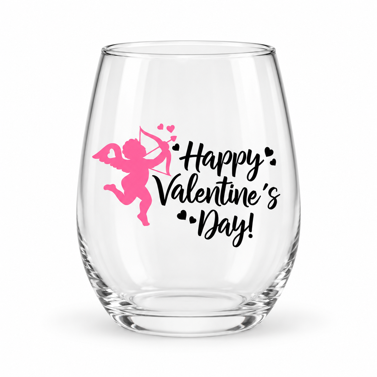 Personalized Valentine Love Wine Glass — Glassware photo 1
