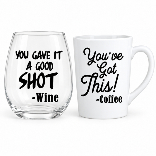 Funny Mom Mug & Wine Glass Gift Set — Glassware photo 1