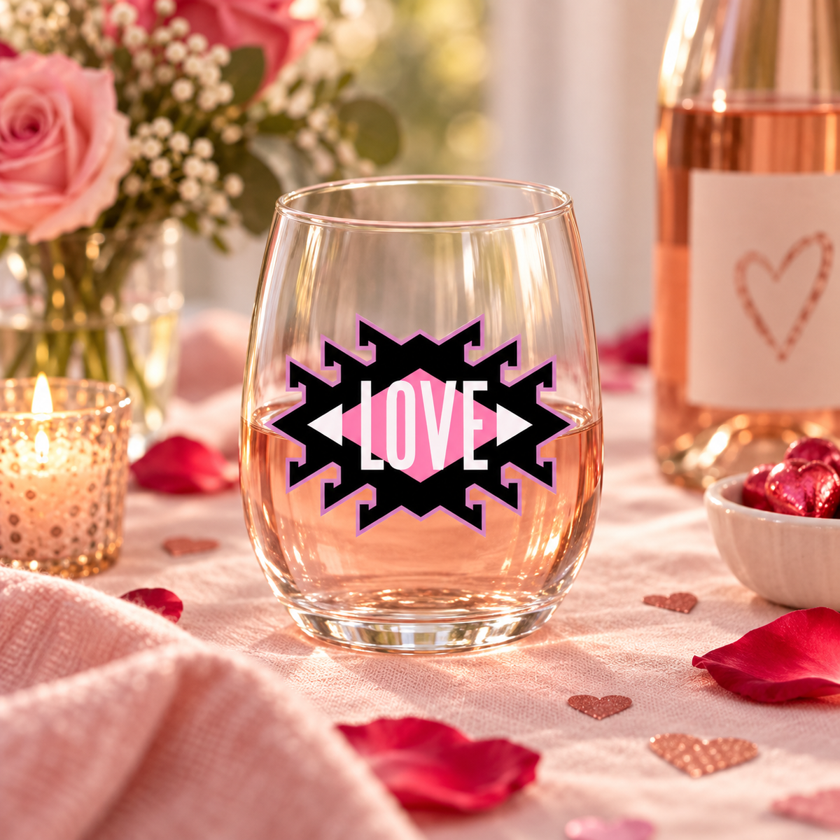 Personalized Love Wine Glass — Glassware photo 3