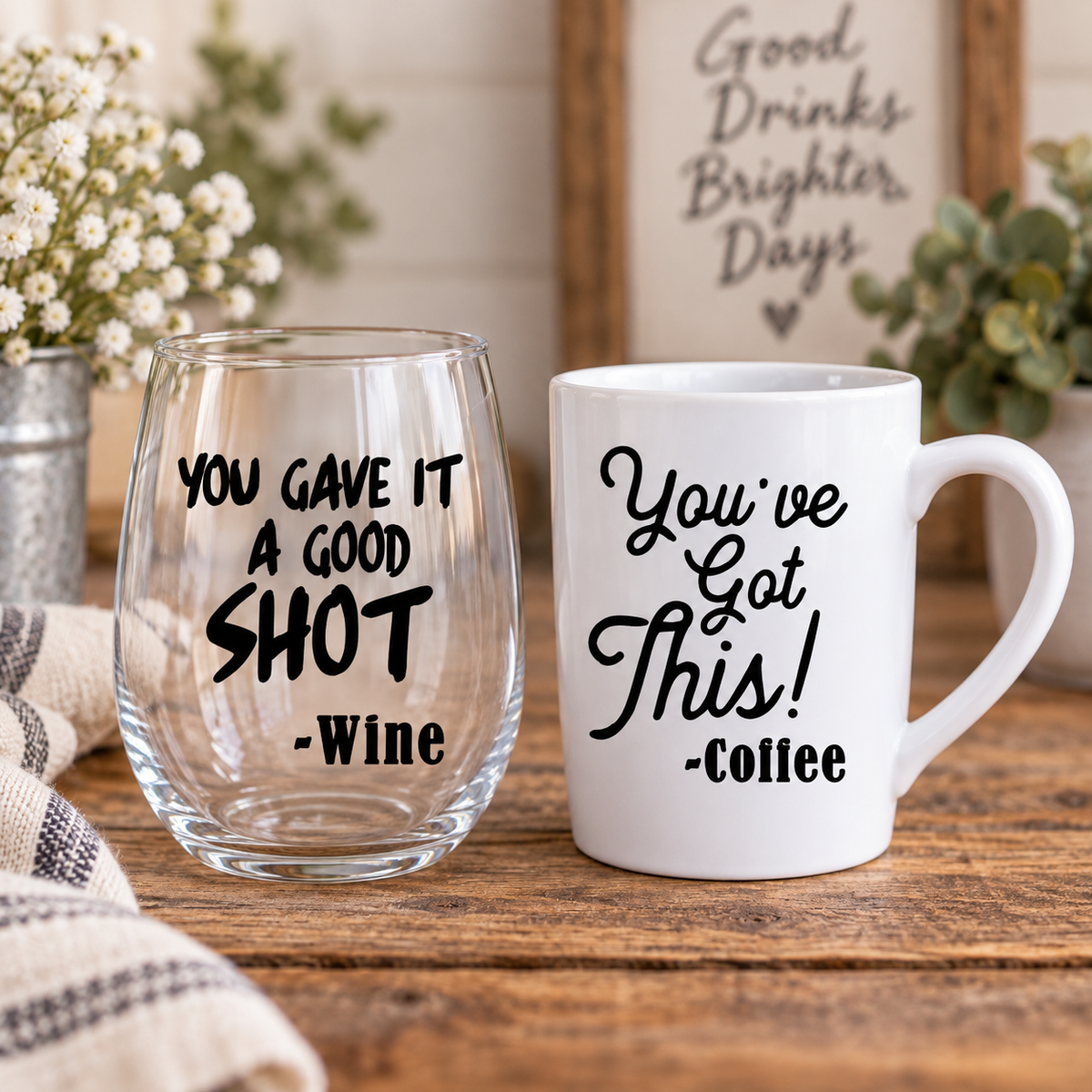 Funny Mom Mug & Wine Glass Gift Set — Glassware photo 3