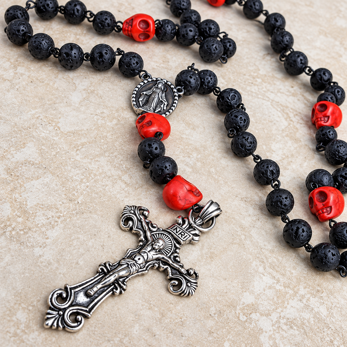 Memento Mori Skull Rosary wire wrapped necklace — Jewelry photo 9