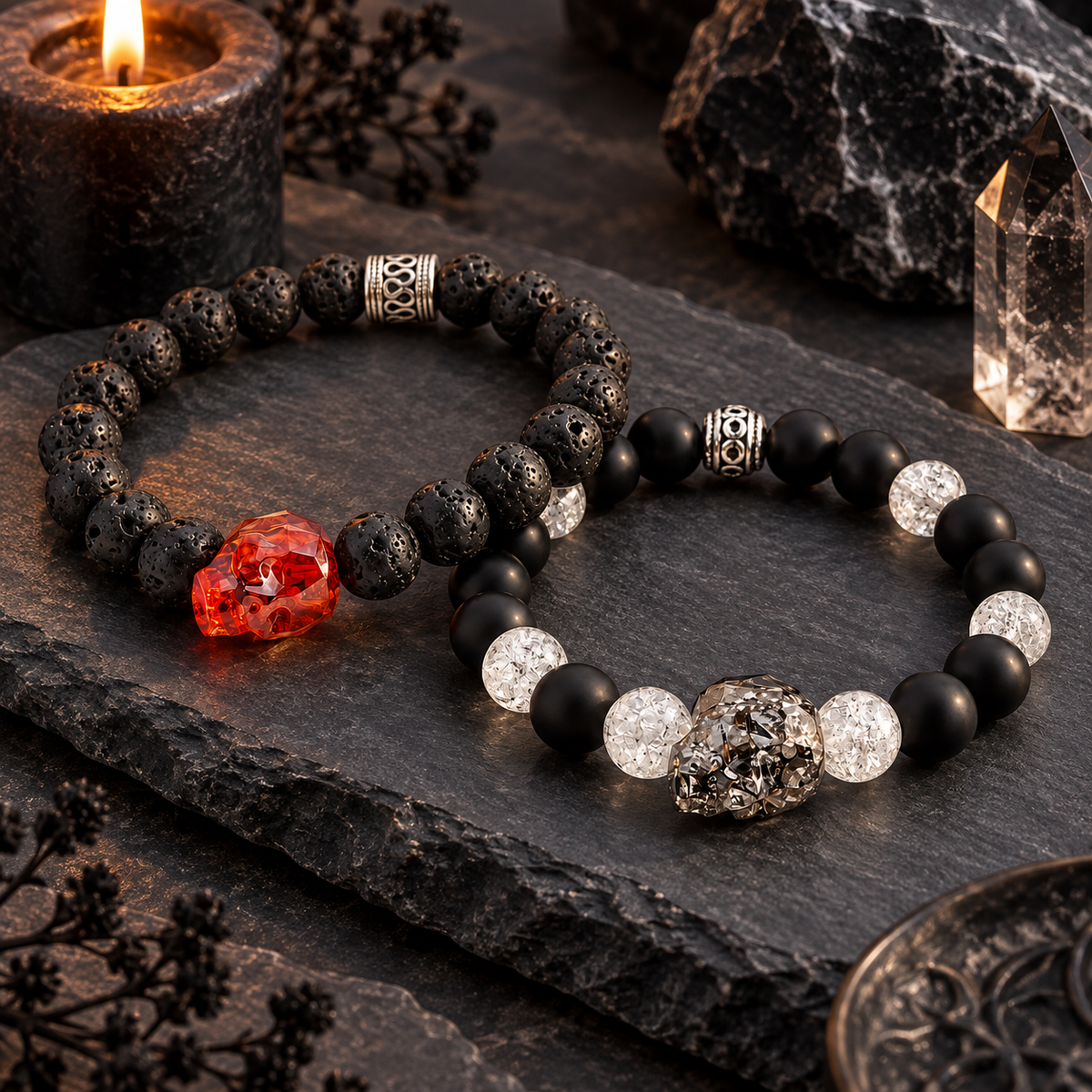 スカルビーズブレスレット Swarovski Skull Beaded Bracelet Set – CCCreationz
