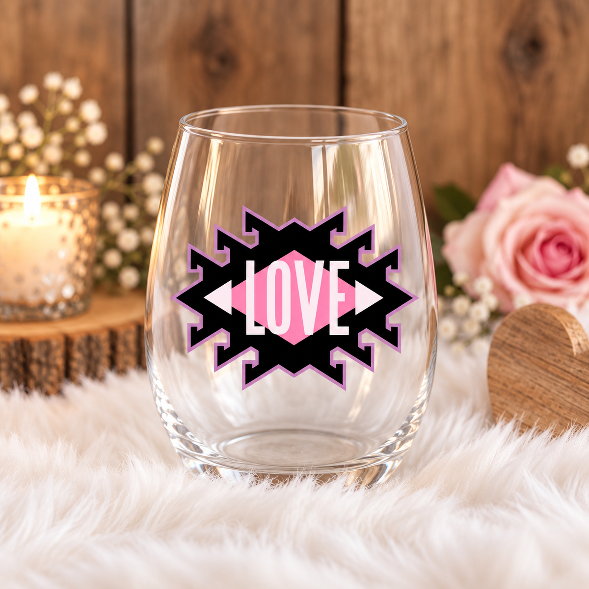 Personalized Love Wine Glass — Glassware photo 2
