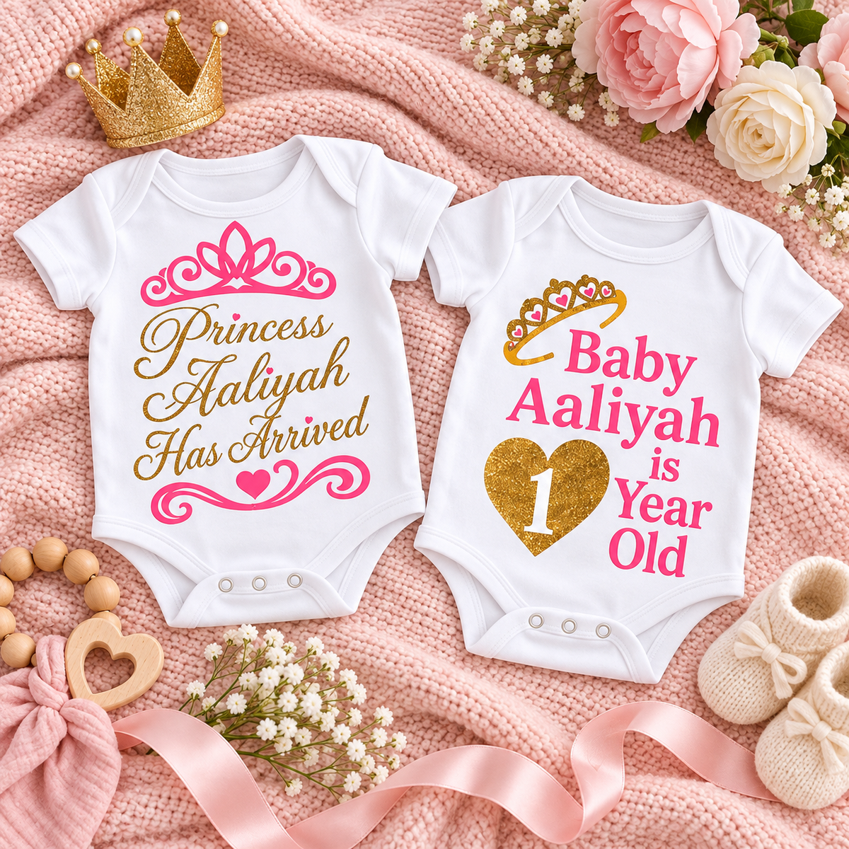 Personalized Baby Milestone Onesie Set — Apparel photo 3