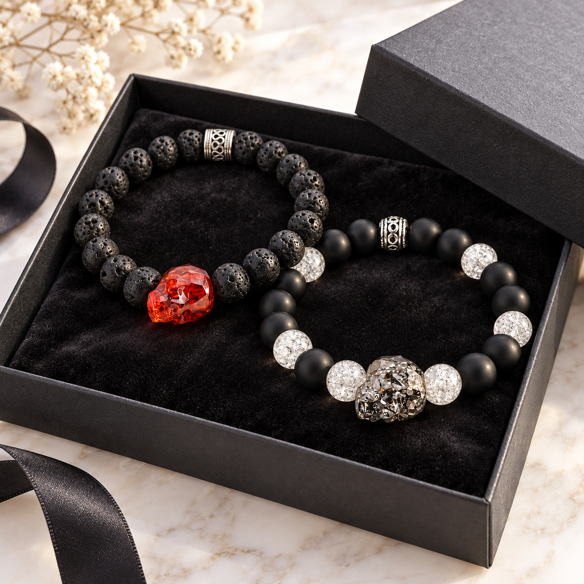 Swarovski Skull Beaded Bracelet Set – CCCreationz
