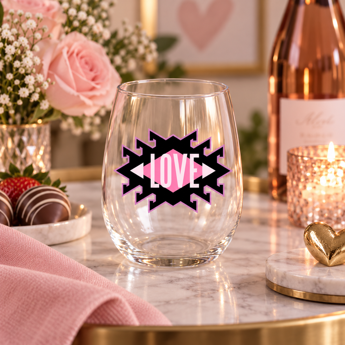 Personalized Love Wine Glass — Glassware photo 4