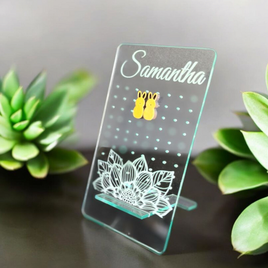 Personalized Acrylic Earring Travel Size Display Organizer