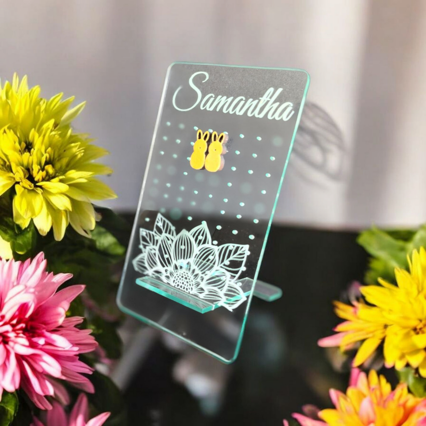 Personalized Acrylic Earring Travel Size Display Organizer