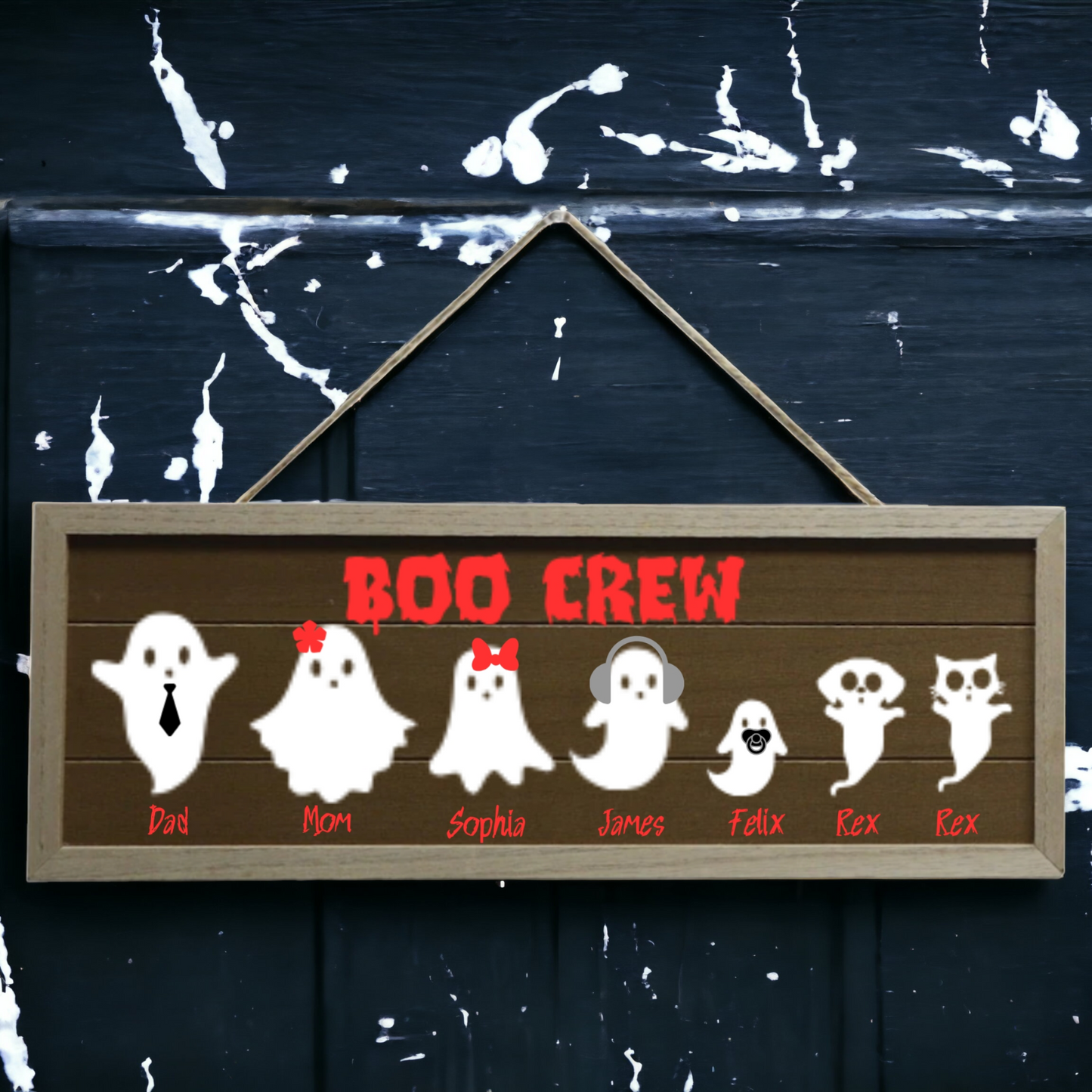 Boo Crew - Halloween Personalized Family Ghost Sign