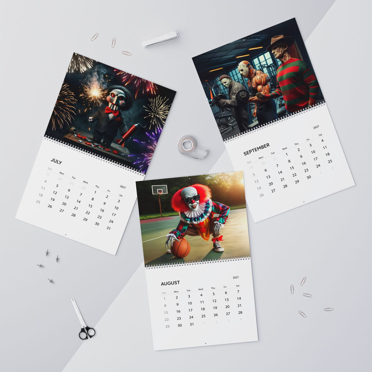 Horror Icons Wall Calendar 2027 | Slasher Movie Art Calendar