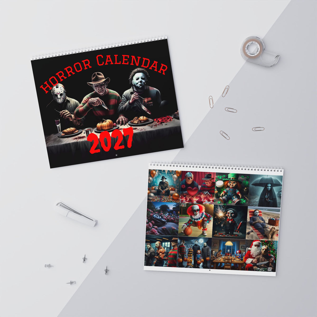 Horror Icons Wall Calendar 2027 | Slasher Movie Art Calendar