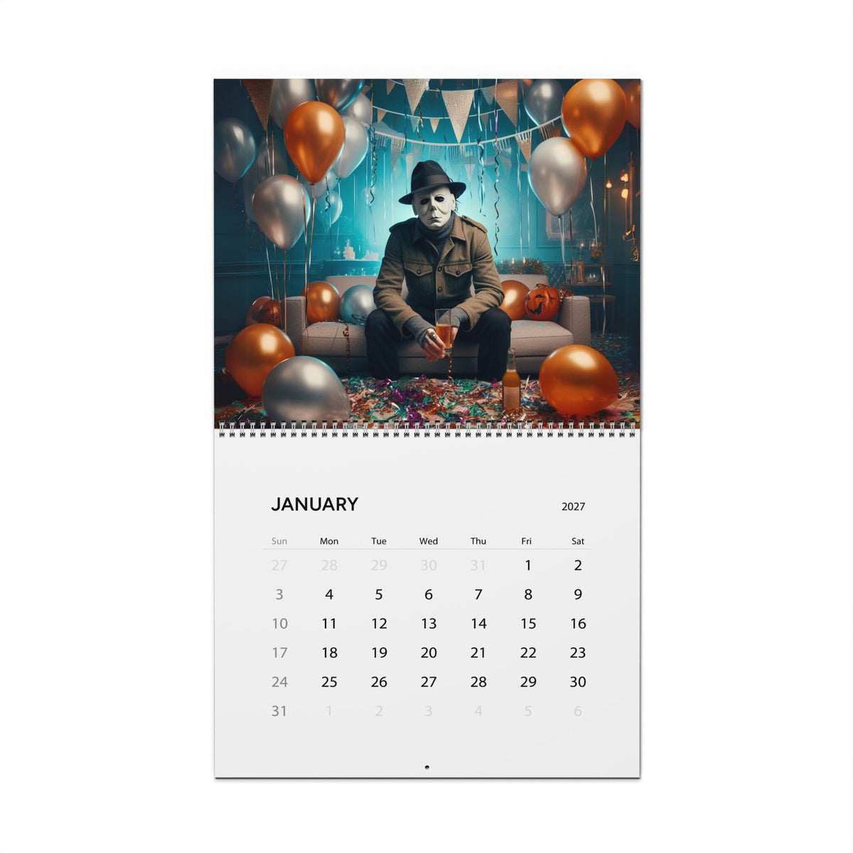 Horror Icons Wall Calendar 2027 | Slasher Movie Art Calendar