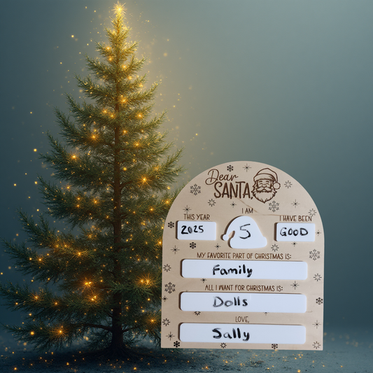 Interactive Christmas Milestone Tracker Wood and Dry Erase