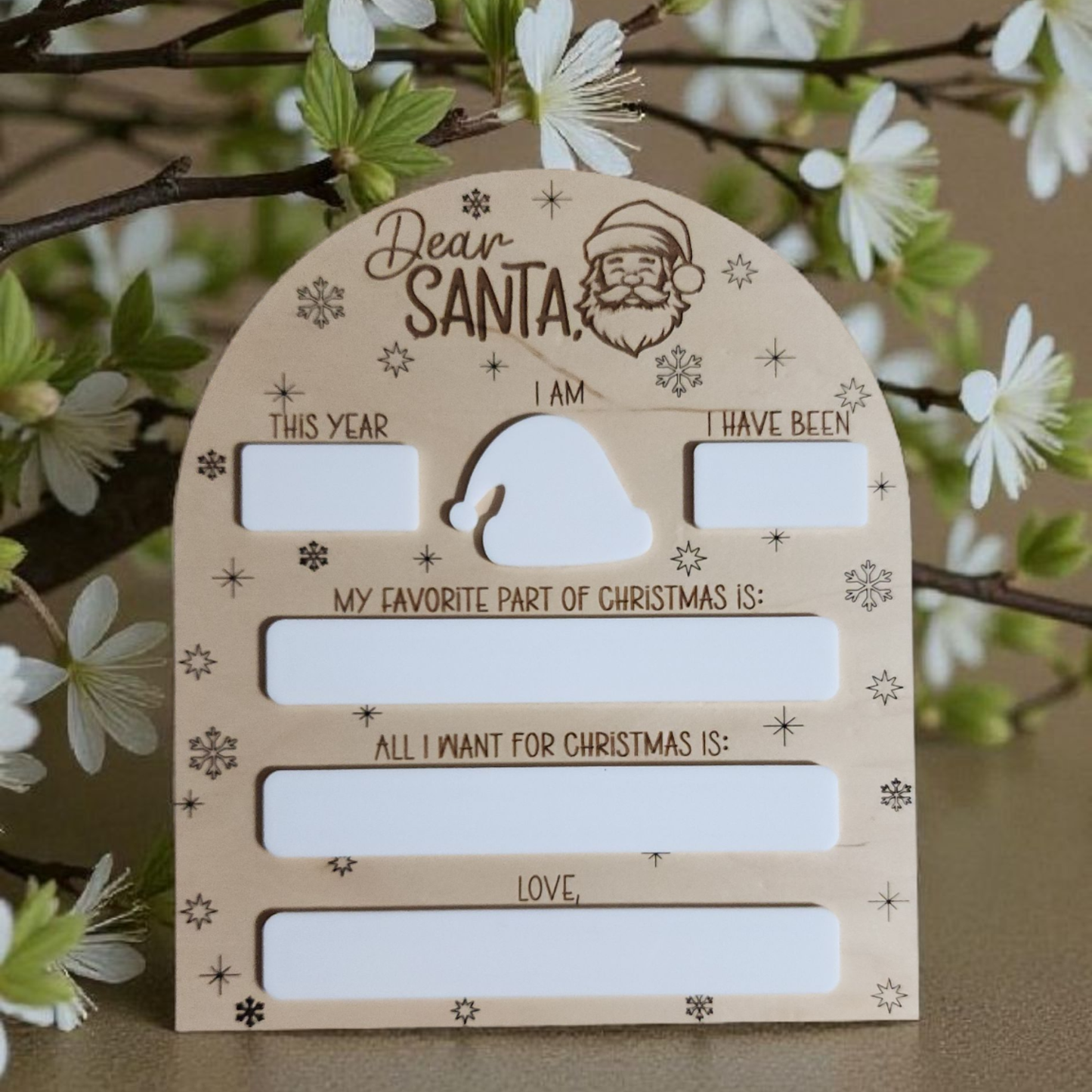 Interactive Christmas Milestone Tracker Wood and Dry Erase